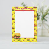 Flachbildschirm, zwei Seiten, Cheeseburger, Danke, Dankeskarte (Stehend Vorderseite)