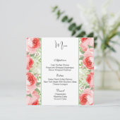 Flachbildschirme mit rosa Rosen Menükarte (Stehend Vorderseite)