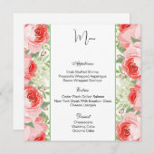 Flachbildschirme mit rosa Rosen Menükarte (Vorne/Hinten)