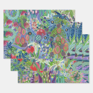 Flachblatt-Set für Farbwaschpapier mit einem Inhal Geschenkpapier Set