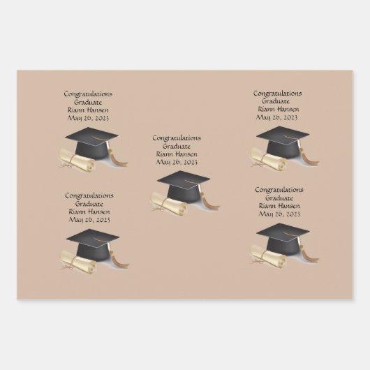 Flachblatt-Set für Graduierungspapier 3 Geschenkpapier Set (Vorderseite)