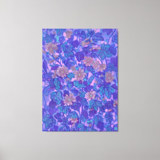 Flachblüten, Malva-Blume Blumenbilder Lila Leinwanddruck (Vorderseite)