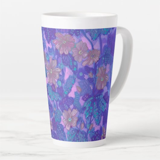 Flachblüten, Malva-Blume Blumenbilder Lila Milchtasse (Rechte Ecke)
