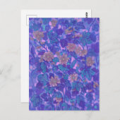 Flachblüten, Malva-Blume Blumenbilder Lila Postkarte (Vorne/Hinten)