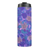 Flachblüten, Malva-Blume Blumenbilder Lila Thermosbecher (Vorderseite)