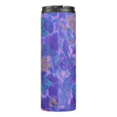 Flachblüten, Malva-Blume Blumenbilder Lila Thermosbecher (Rückseite)