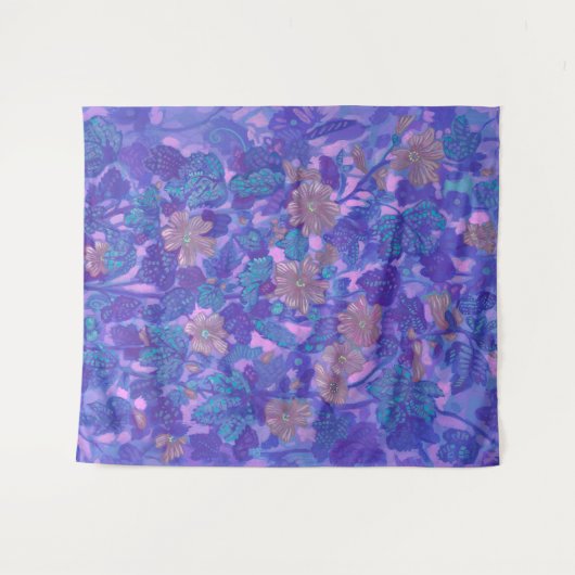 Flachblüten, Malva-Blume Blumenbilder Lila Wandteppich (Vorderseite (Horizontal))