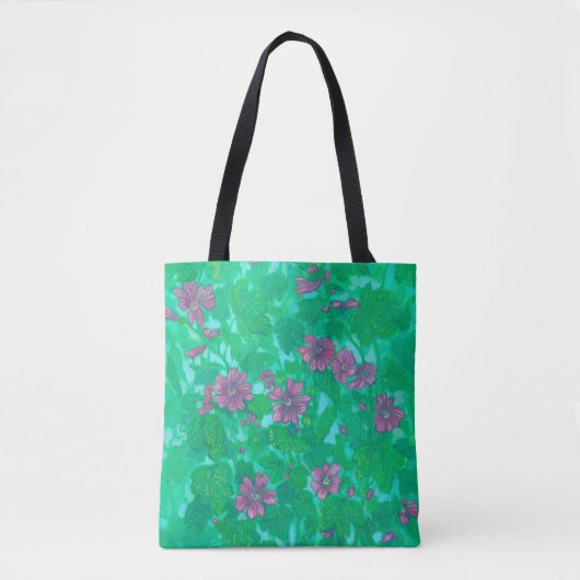 Flachblüten, Malva Blume Sommerblütenbilder Tasche (Vorderseite)