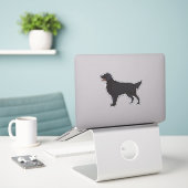 Flachcoate Retriever in Black Dog Rasse Silhouette Aufkleber (Laptop auf Schreibtisch)