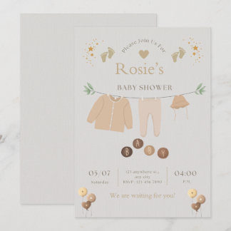 Flache Babyparty-Einladung Einladung