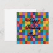 Flache Card Regenbogenquadrate, Regenbogen glückli (Vorne/Hinten)