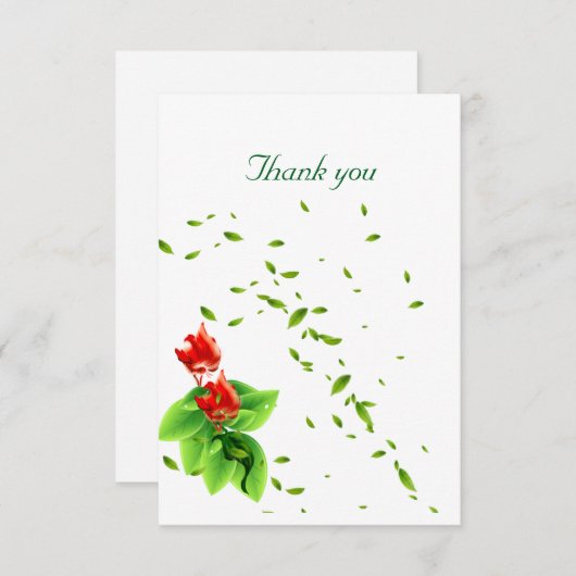 Flache Dankeskarte (Vorne/Hinten)