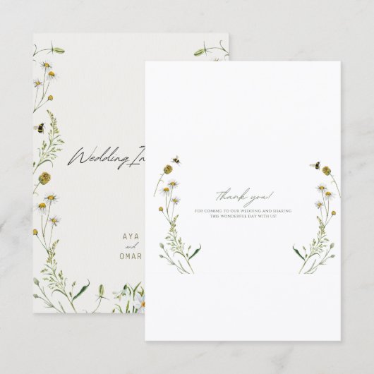 Flache Dankeskarte (Vorne/Hinten)