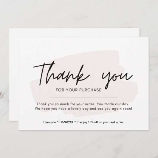 Flache Dankeskarte (Vorne/Hinten)