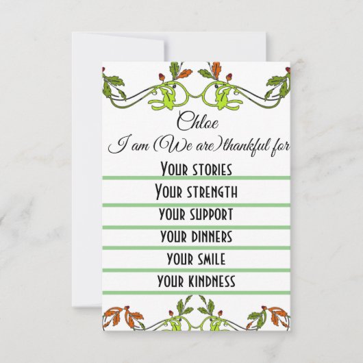 Flache Dankeskarte (Vorderseite)