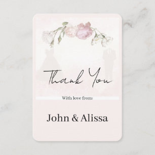 Flache Dankeskarten Sanfte Rosa Rosen Hochzeit Dankeskarte