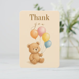 Flache Dankeskarten zum Geburtstag mit Teddybär Dankeskarte