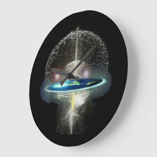 flache Erde Große Wanduhr (Winkel)