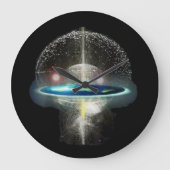 flache Erde Große Wanduhr (Vorderseite)