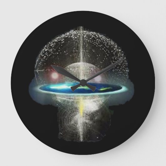 flache Erde Große Wanduhr (Vorderseite)