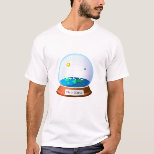 Flache Erde in einem Globus T-Shirt (Vorderseite)