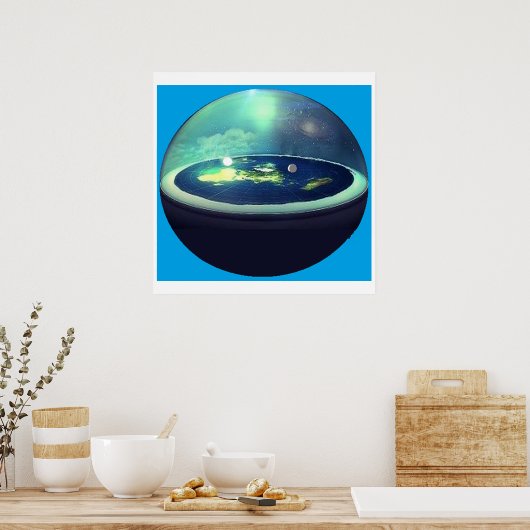 flache Erde mit Kuppelposter Poster (Küche)