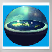 flache Erde mit Kuppelposter Poster (Vorne)