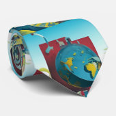 flache Erde. Moderne Kunst Krawatte (Gerollt)