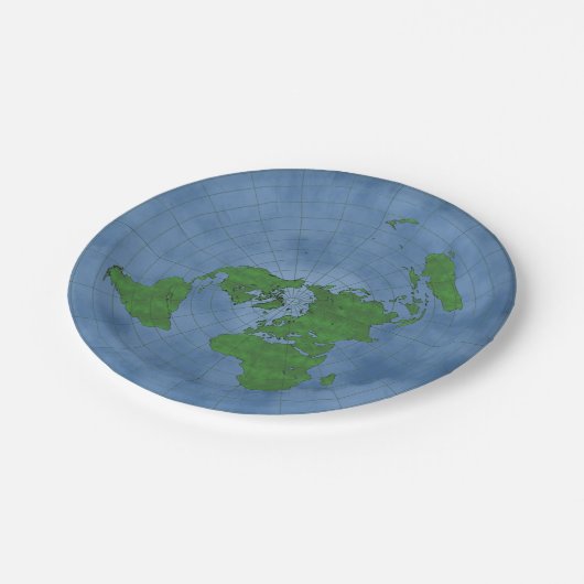 flache Erde Pappteller (Schrägansicht)