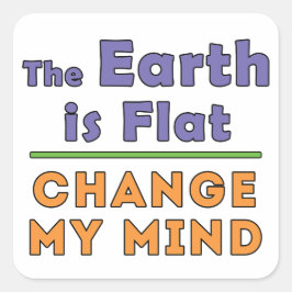 flache Erde Quadratischer Aufkleber