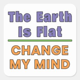 Flache Erde Quadratischer Aufkleber