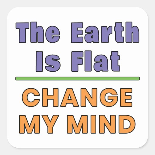 Flache Erde Quadratischer Aufkleber (Vorderseite)