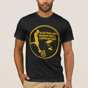 Flache Erdentwürfe - australischer Basketball Ass T-Shirt