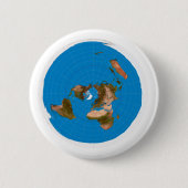 Flache Erdkarte - Azimuthal äquidistante Button (Vorderseite)