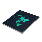 Flache Erdkarte (Azimuthal äquidistante Fliese (Seite)