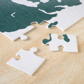 Flache Erdkarte, Azimuthal äquidistante Karte Puzzle (Seite)