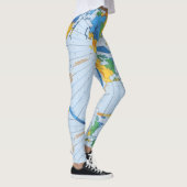 Flache Erdkarte - Azimuthal äquidistante Leggings (Rechts)