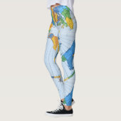 Flache Erdkarte - Azimuthal äquidistante Leggings (Links)