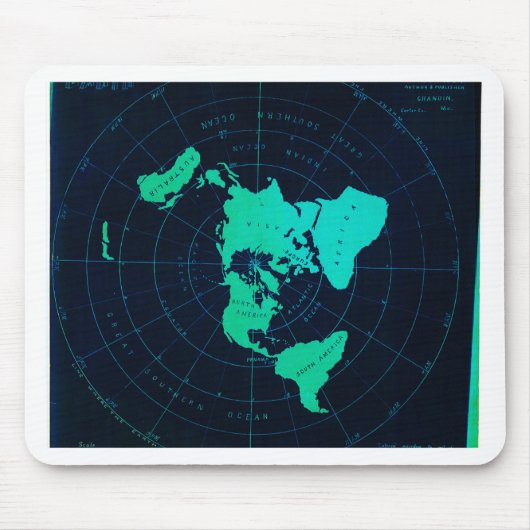 Flache Erdkarte (Azimuthal äquidistante Mousepad (Vorne)