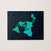 Flache Erdkarte (Azimuthal äquidistante Puzzle (Horizontal)