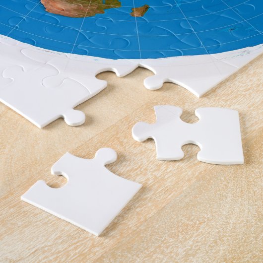 Flache Erdkarte - Azimuthal äquidistante Puzzle (Seite)