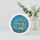 Flache Erdkarte Einladung (Stehend Vorderseite)