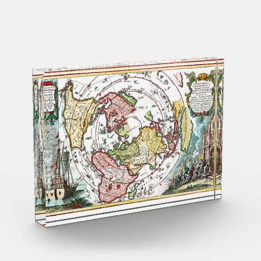 Flache ErdTerra Firma Flugzeug-Karte der Welt Fotoblock (Links)