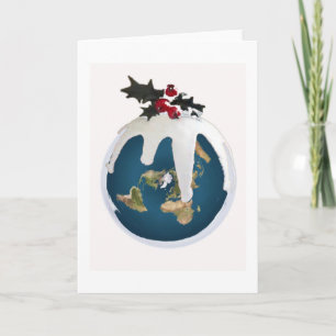 Flache Erdweihnachtskarte Feiertagskarte