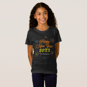 Flache farbenfrohe Silvesterfeier - Kinder T-Shirt (Vorne ganz)