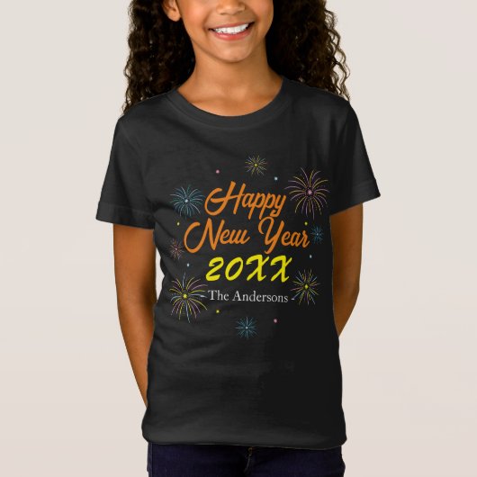 Flache farbenfrohe Silvesterfeier - Kinder T-Shirt (Vorderseite)