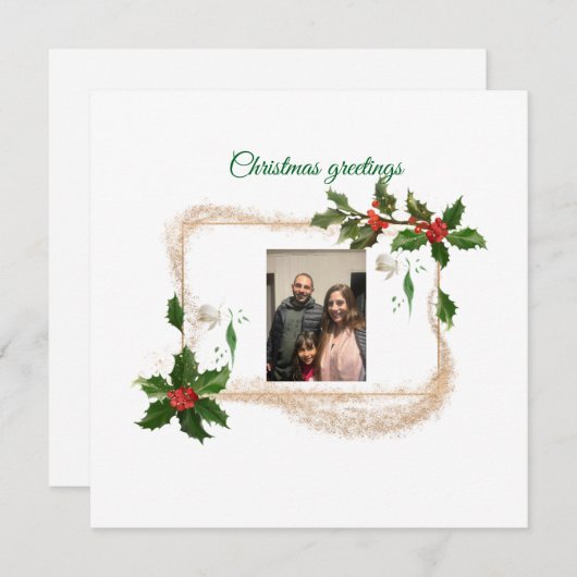 Flache Feiertagskarte (Vorne/Hinten)