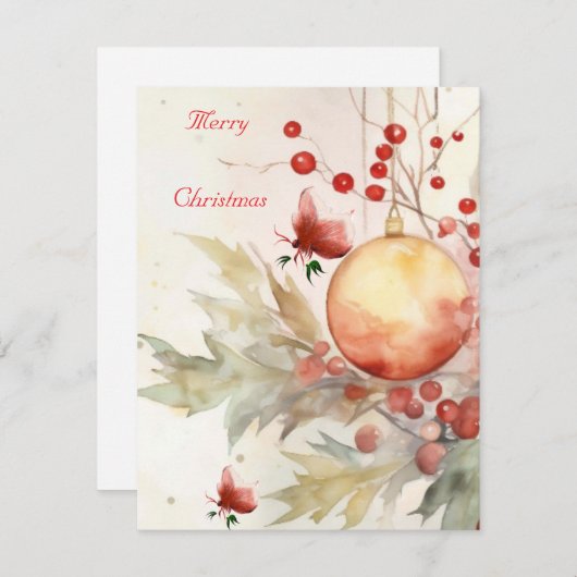 Flache Feiertagskarte (Vorne/Hinten)