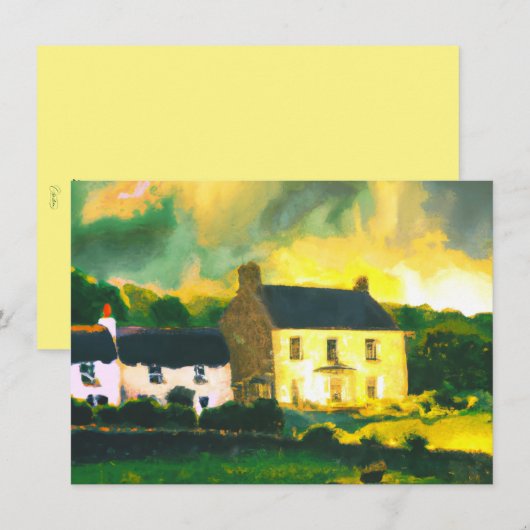 Flache Feiertagskarte (Vorne/Hinten)