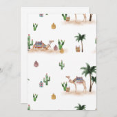 Flache Feiertagskarte Wüsten Kamele (Vorne/Hinten)